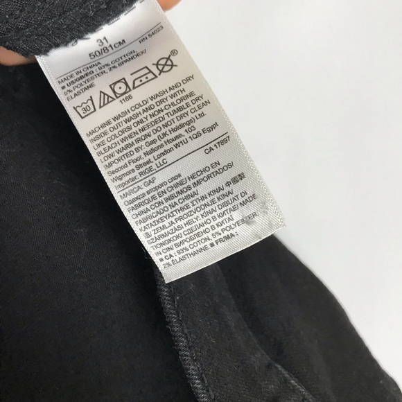 GAP black straight leg jeans / pants 361 - Picture 7 of 8